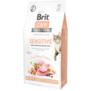 Сухий корм 7 кг для Котів з Чутливим Травленням з Індичкою та Лососем Brit Care