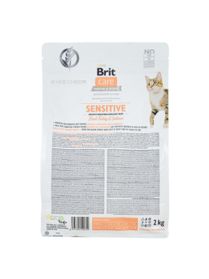 Сухий корм 2 кг для Котів з Чутливим Травленням з Індичкою та Лососем Brit Care - 3