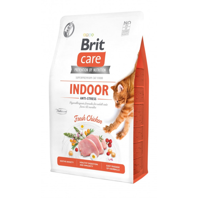 Сухий корм 2 кг для Котів, які постійно Живуть у Приміщенні з Куркою Brit Care