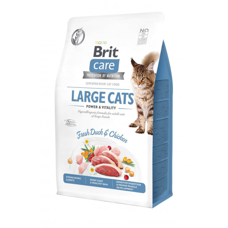 Сухий корм 400 г для Кішок Великих порід з Качкою і Куркою Brit Care