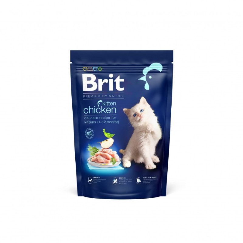 Сухий корм 800 г для Кошенят з Куркою від 1-12 місяців Kitten Brit Premium by Nature