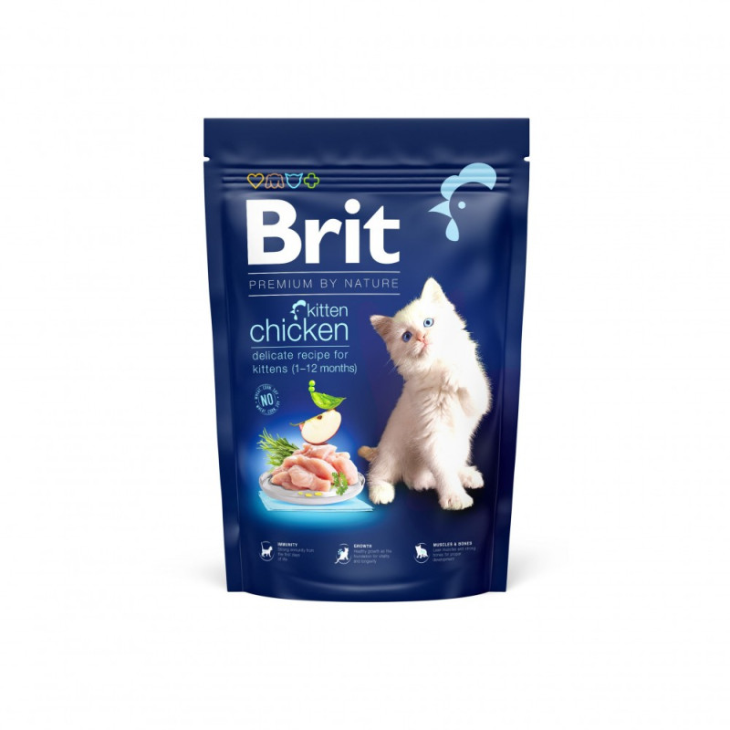 Сухий корм 1,5 кг для Кошенят з Куркою від 1-12 місяців Kitten Brit Premium by Nature