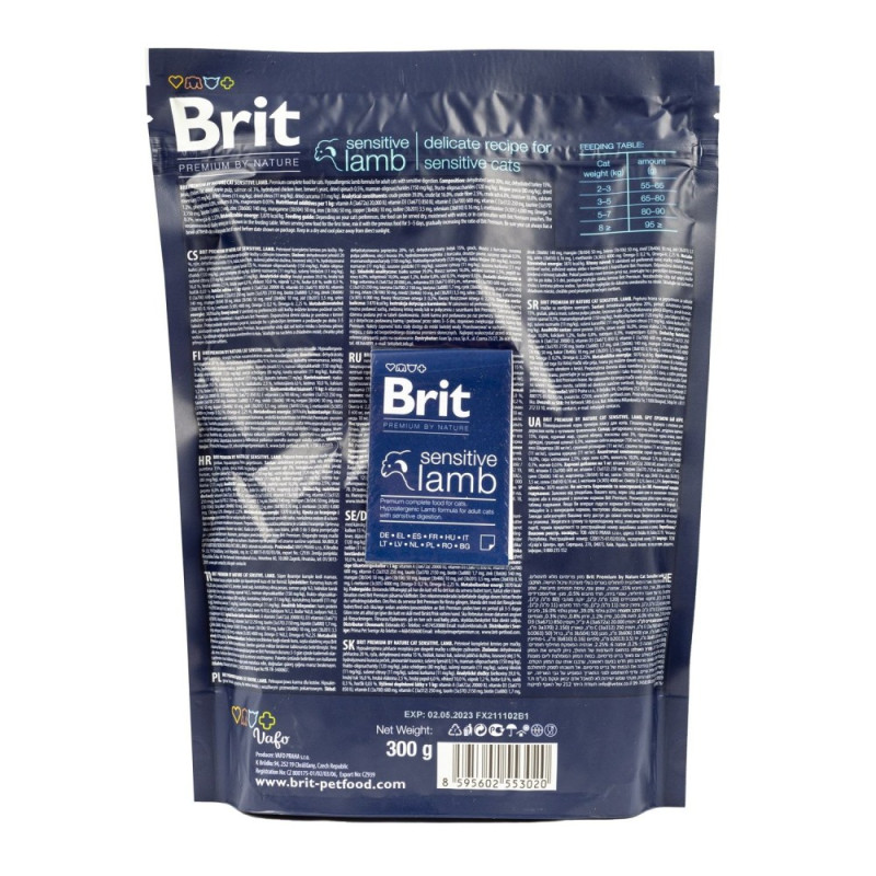 Сухой корм 300 г для Кошек с Чувствительным Пищеварением с Ягненком Sensitive Brit Premium by Nature 3