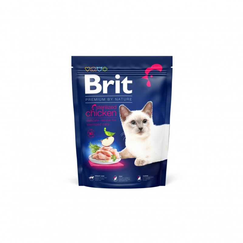 Сухий корм 300 г для Стерилізованих Котів з Куркою Sterilised Brit Premium by Nature