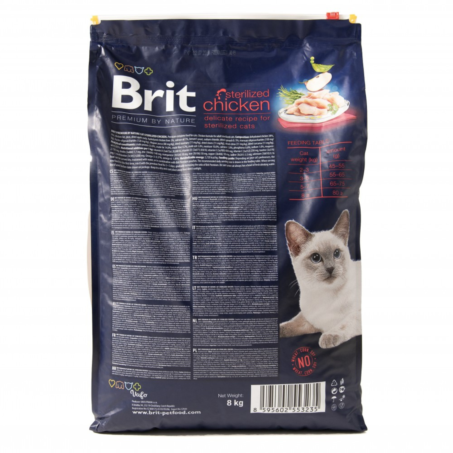 Сухий корм 8 кг для Стерилізованих Котів з Куркою Sterilised Brit Premium by Nature 5