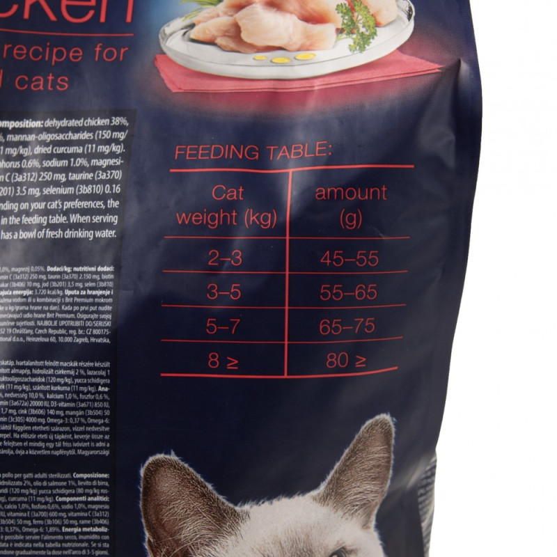 Сухий корм 8 кг для Стерилізованих Котів з Куркою Sterilised Brit Premium by Nature 6