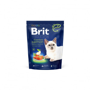 Сухой корм 300 г для Стерилизованных Кошек с Лососем Sterilised Brit Premium by Nature