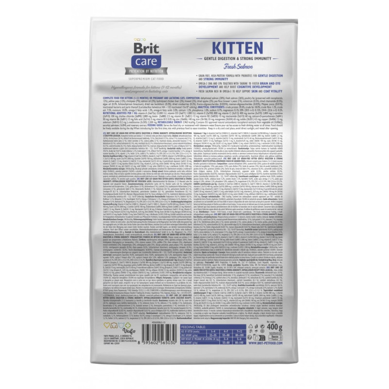 Сухий корм 400 г для Кошенят для Міцного Імунітету з Лососем Brit Care 3