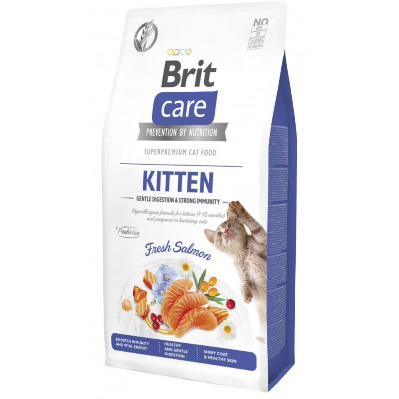 Сухий корм 7 кг для Кошенят для Міцного Імунітету з Лососем Brit Care