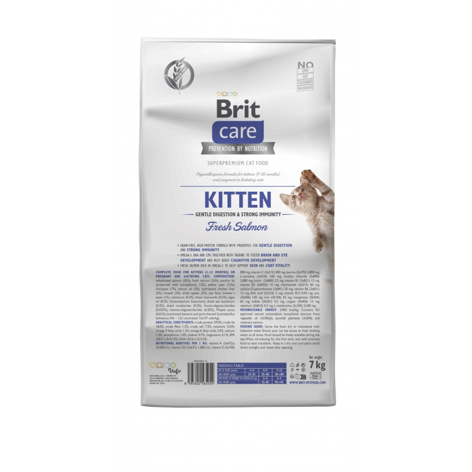 Сухий корм 7 кг для Кошенят для Міцного Імунітету з Лососем Brit Care 3