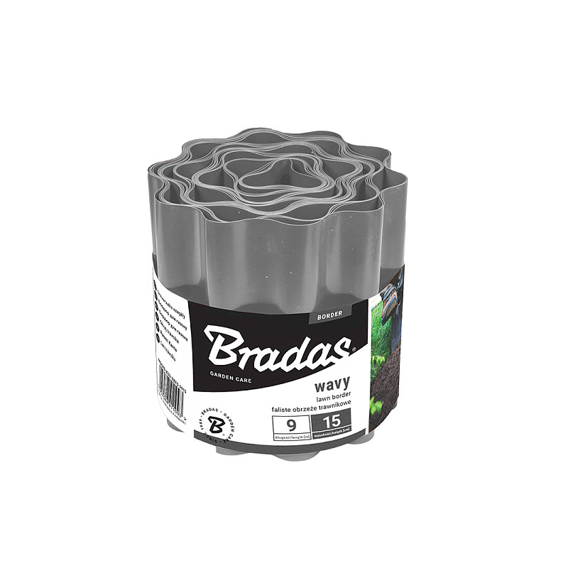 Садовий бордюр Bradas 9 м х 25 см Сірий (OBFGY 0925)