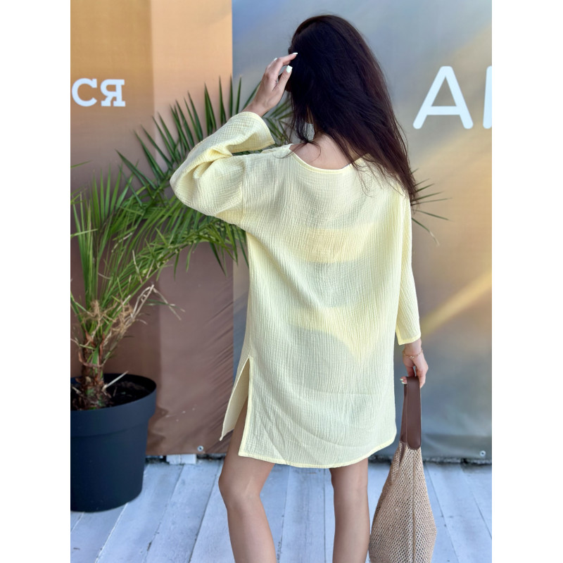 Туніка Пляжна S-M  Літня з Бавовни Лимонна Aria COSY 10
