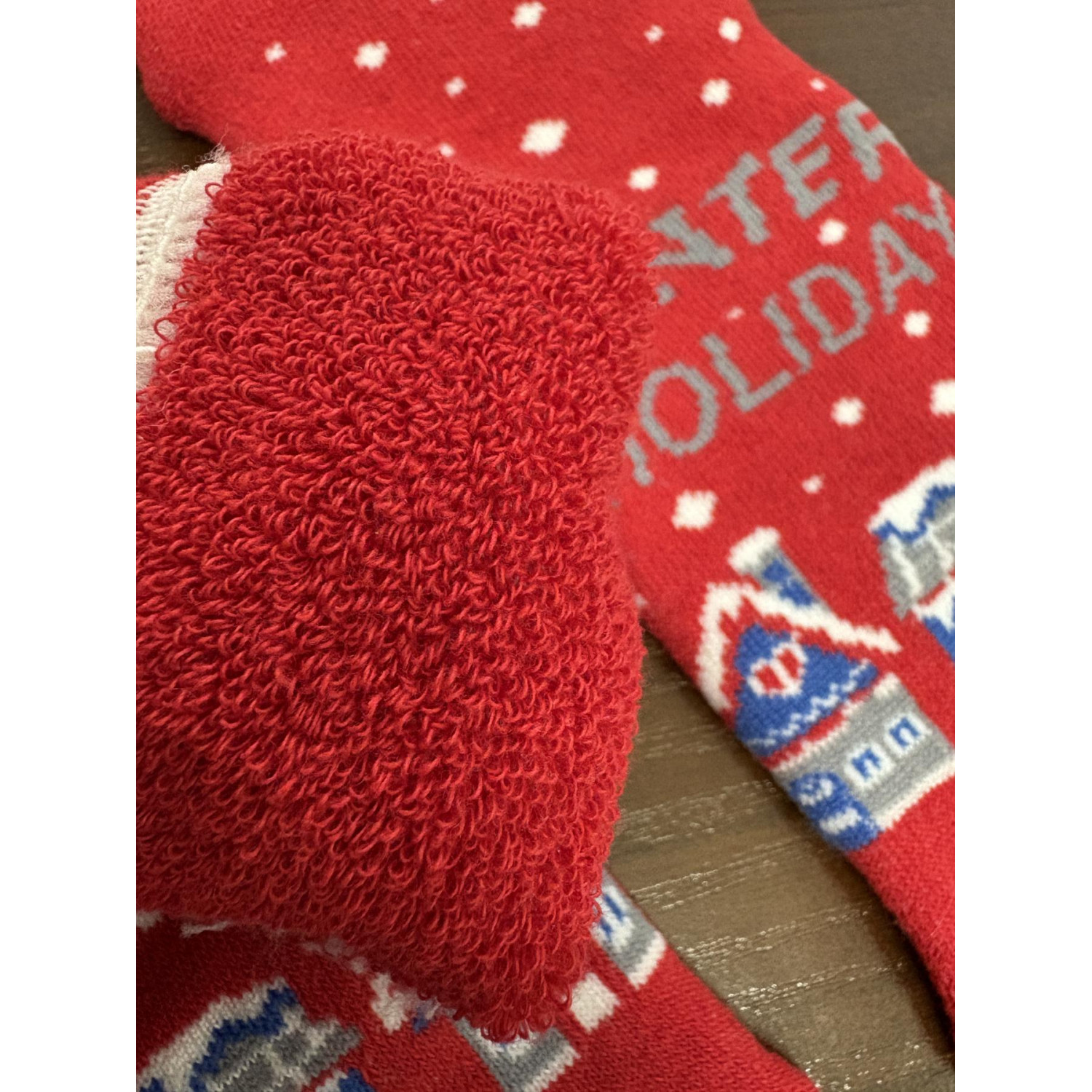Носки 38-40 Унисекс Теплые Махровые Красные Winter Holiday COSY 3