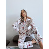 Піжама жіноча 2XL з Оленями Норді (сорочка + штани) Молочного Кольору COSY 3