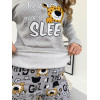 Піжама жіноча M тепла Леопардик (кофта + штани) Сіра Baby Leo COSY 4