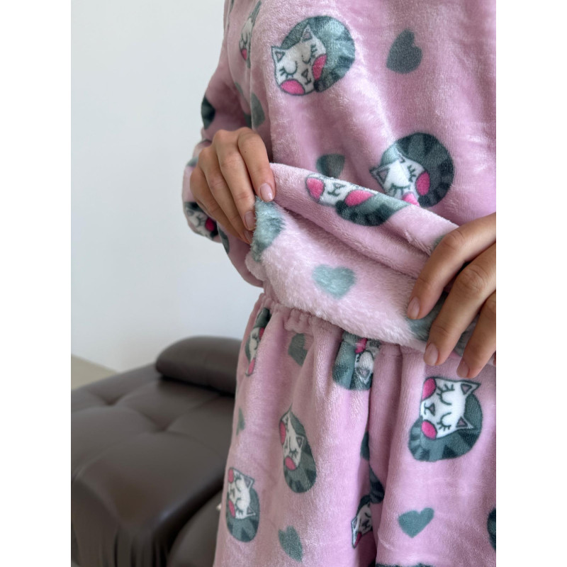 Піжама жіноча 2XL тепла Мяу-Лав Рожева COSY 3