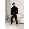 Піжама чоловіча 2XL тепла Велсофт Чорна (кофта + штани) COSY 1