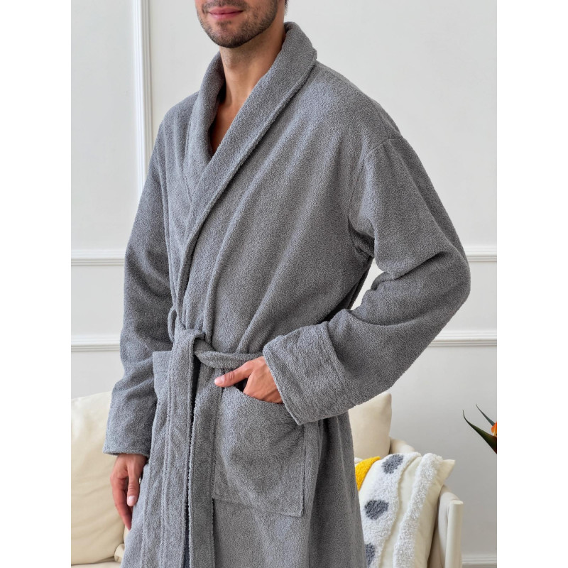 Халат чоловічий 2XL махровий Сірий Fortune COSY 6