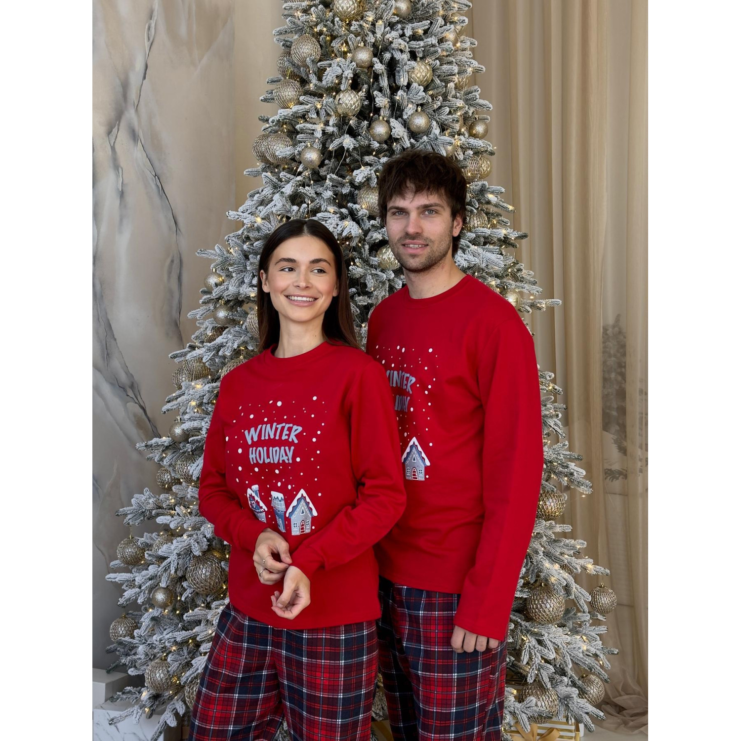Піжама жіноча XL Новорічна тепла Бавовняна з Начосом Winter Holiday COSY 5