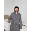 Халат чоловічий 2XL махровий з Капюшоном Сірий Fortune COSY 4