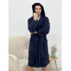 Халат чоловічий XL флісовий з Капюшоном Синій COSY 4