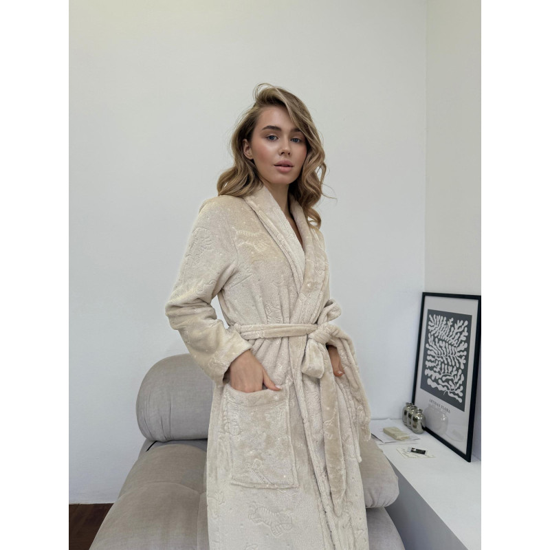 Халат жіночий S-M велсофт теплий Капучіно Казка COSY 2