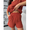  Женский Костюм XL из Хлопка Футболка и Шорты Терракотовый Hawaii COSY 5