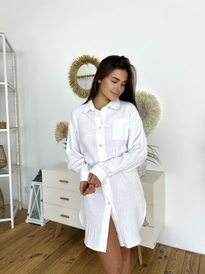 Сорочка Жіноча L з Мусліну Біла Pearl COSY - 2