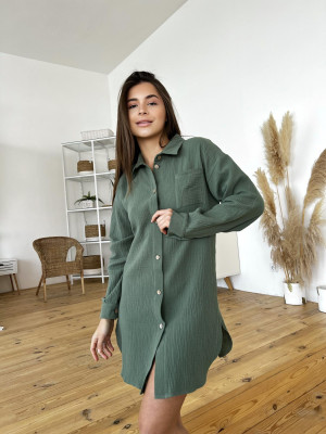 Сорочка Жіноча M з Мусліну Зелена Pearl COSY - 2