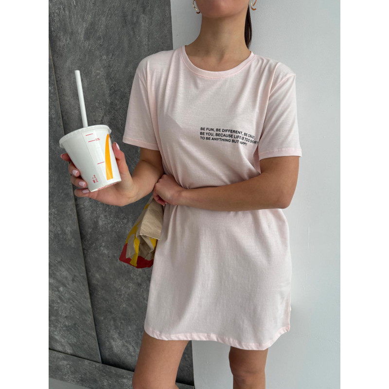 Туніка-Футболка 2XL Ніжно-Рожева Трикотаж Be Happy COSY