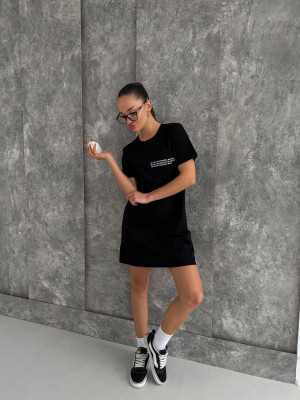 Туніка-Футболка 2XL Чорна Трикотаж Be Happy COSY - 2