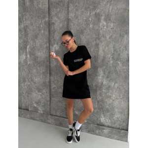 Туника-Футболка 3XL Черная Трикотаж Be Happy COSY