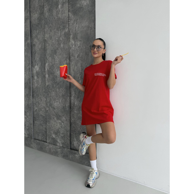 Туника-Футболка L Красная Трикотаж Be Happy COSY 4