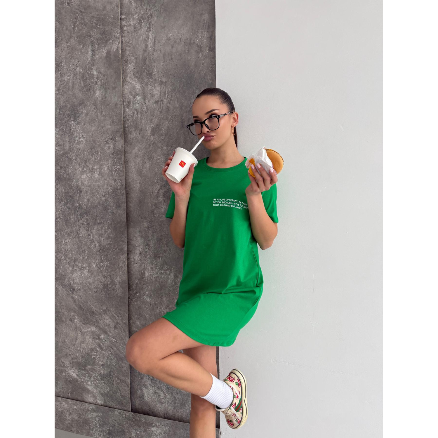 Туника-Футболка 3XL Трава Трикотаж Be Happy COSY 5