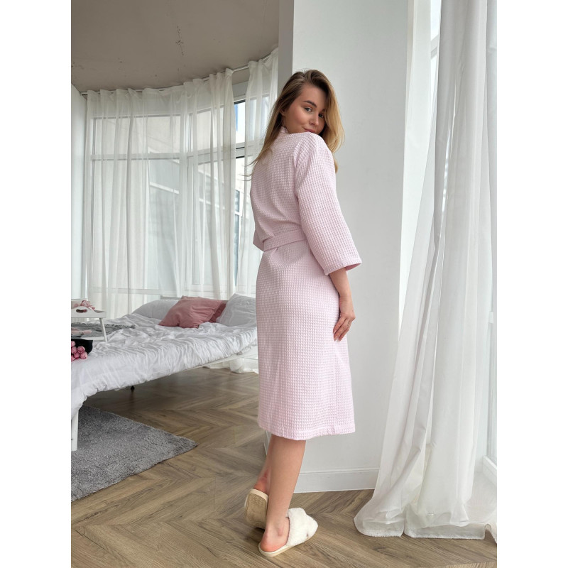  Женский Халат S Вафельный Светло-Лиловый Шаль COSY 4