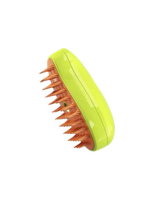 Гребінець для видалення шерсті з паром для тварин 3 в 1 Steamy Cat Brush Зелений