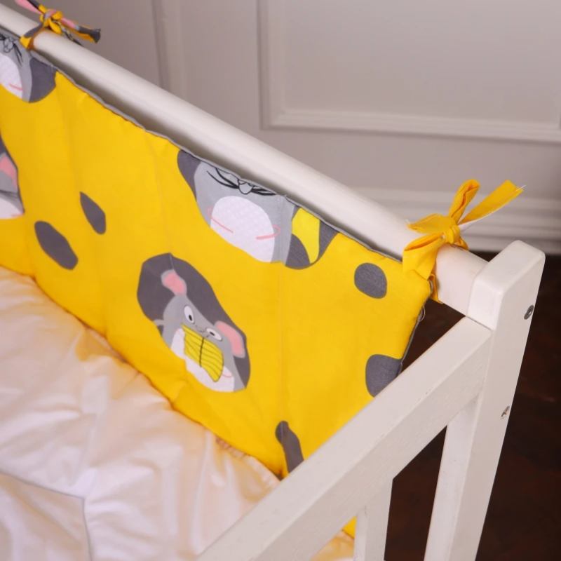 Борт 30х180 см Суцільний в кроватку Funny mice Kids Time 20-0029 MirSon 3