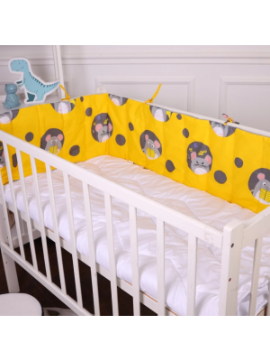 Борт 30х180 см Суцільний в кроватку Funny mice Kids Time 20-0029 MirSon