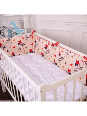 Борт 30х180 см Суцільний в кроватку Mine mouse Kids Time 20-0027 MirSon