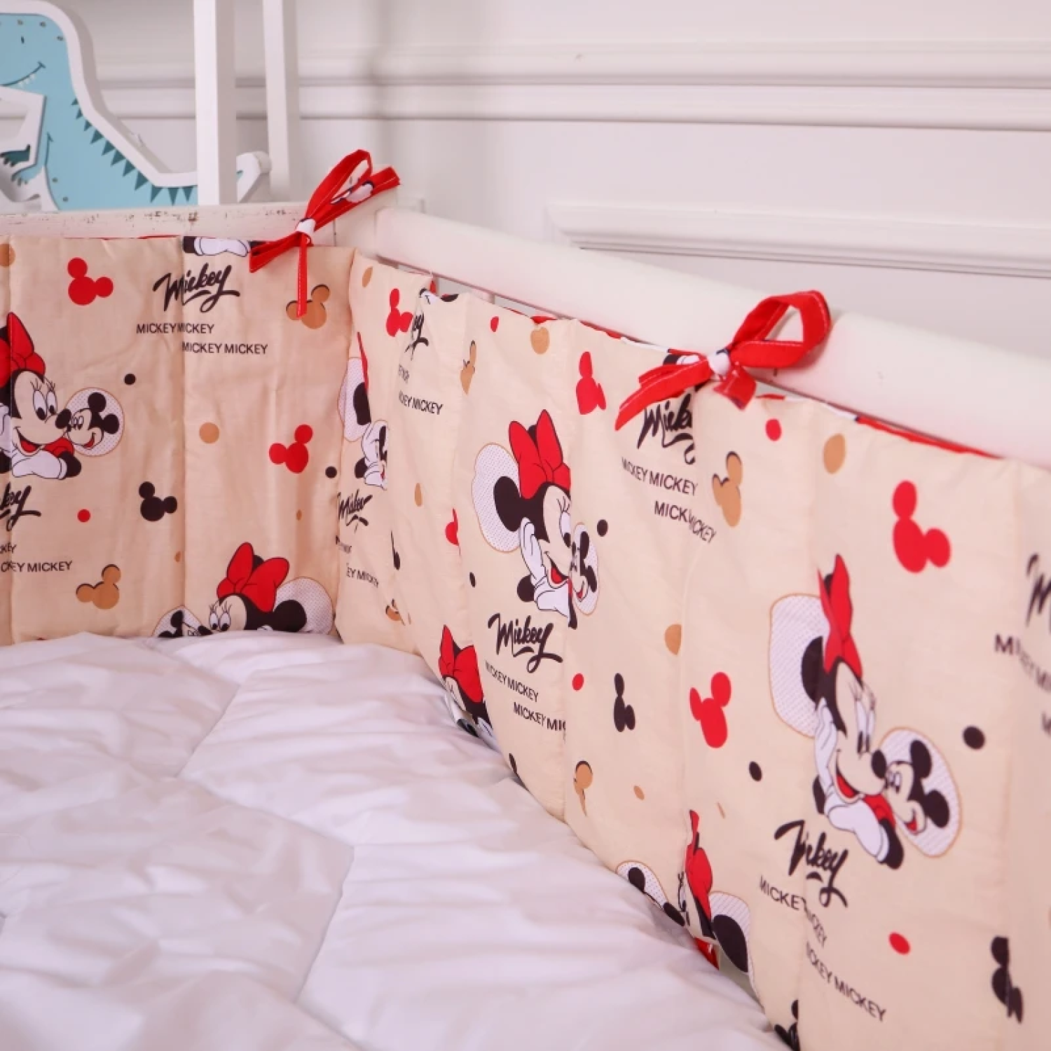 Борт 30х180 см Суцільний в кроватку Mine mouse Kids Time 20-0027 MirSon 4