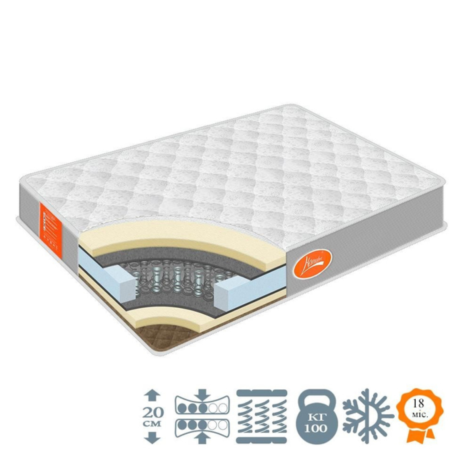 Ортопедичний матрац 80х190 см Classic Homefort 4