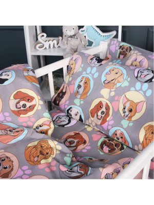 Комплект 110x140 см постільної білизни Бязь Happy Dogs Kids Time 17-0661 MirSon - 2