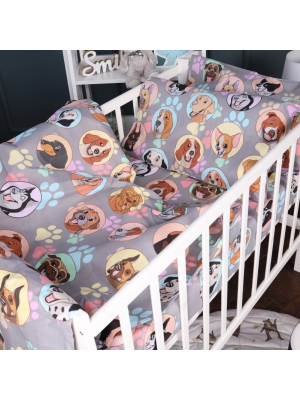 Комплект 110x140 см постільної білизни Бязь Happy Dogs Kids Time 17-0661 MirSon - 3