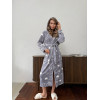 Халат жіночий 2XL-3XL велсофт з Капюшоном теплий Сірий Котики COSY 8