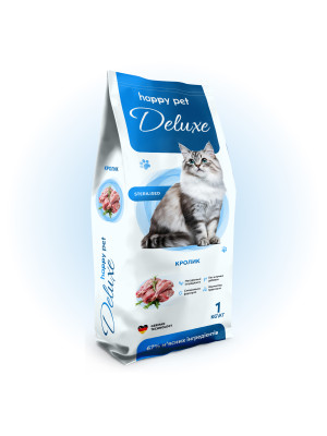 Сухий корм 1 кг для Стерилізованих котів з Кроликом Happy Pet