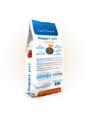 Сухий корм 1 кг для Дорослих котів з Телятиною Happy Pet - 3