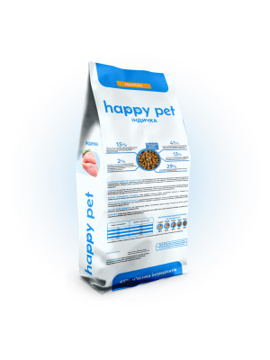 Сухий корм 1 кг для Стерилізованих котів з Індичкою Happy Pet - 3