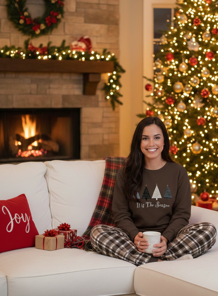 Пижама женская L теплая Коричневая Праздничный Уют COSY - фото 2