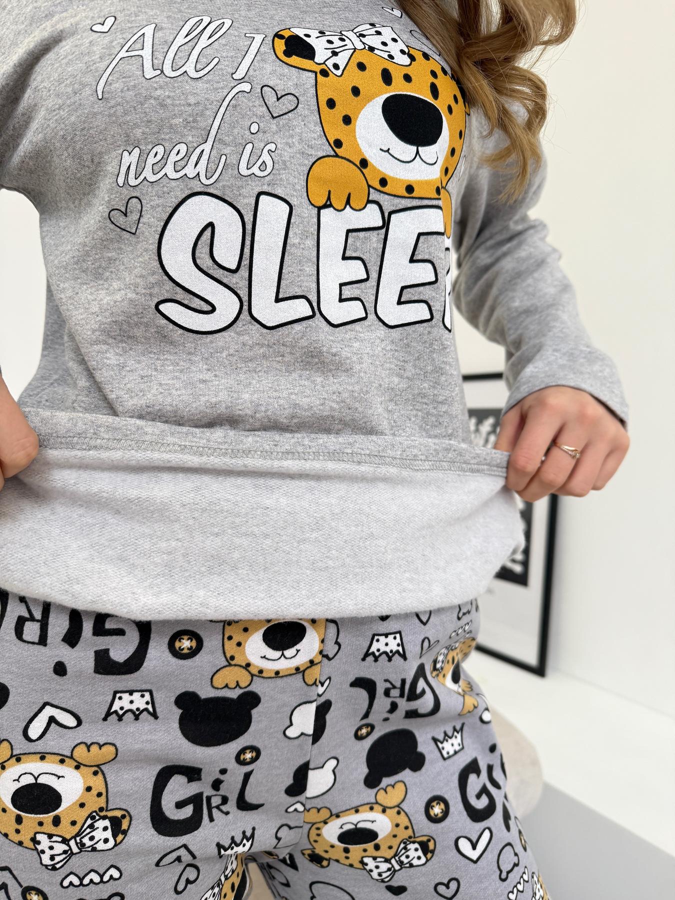Пижама женская 2XL теплая Леопардик (кофта + штаны) Серая Baby Leo COSY - фото 11