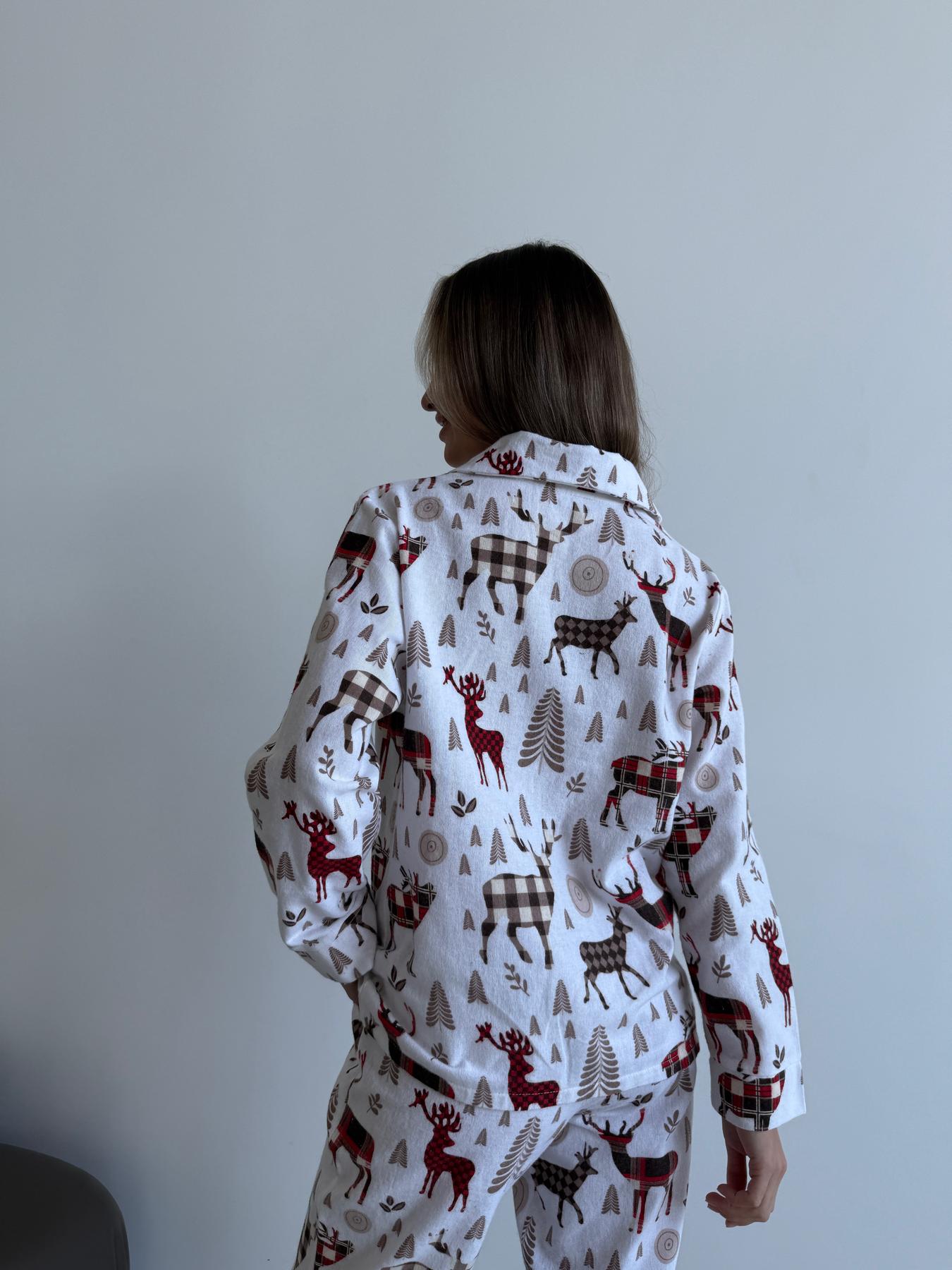 Пижама женская XL с Оленями Норди (рубашка + брюки) Молочного цвета COSY - фото 4
